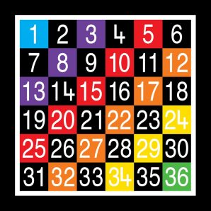 TME008-36SH Number Grid 1-36 Half Solid