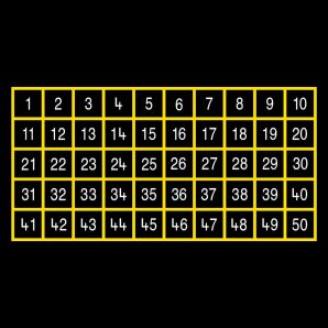 TME008-50O Number Grid 1-50 Outline