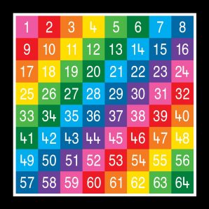 TME008-64LF Number Grid 1-64 Large Full Solid
