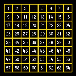TME008-64O Number Grid 1-64 Outline