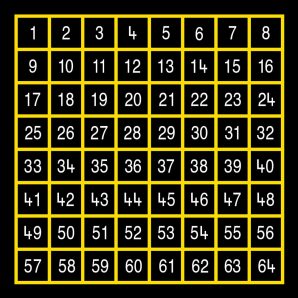 TME008-64O Number Grid 1-64 Outline