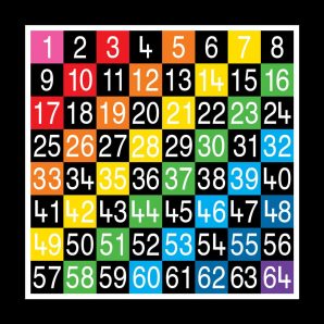 TME008-64SH Number Grid 1-64 Half Solid