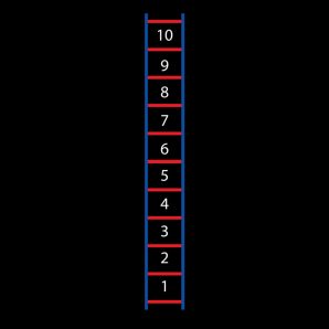 TME012-10O Number Ladder 1-10 Outline