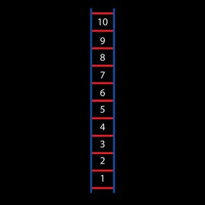 TME012-10O Number Ladder 1-10 Outline