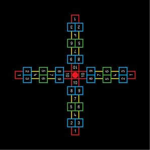 TMG001-4O 4-Way Hopscotch Outline