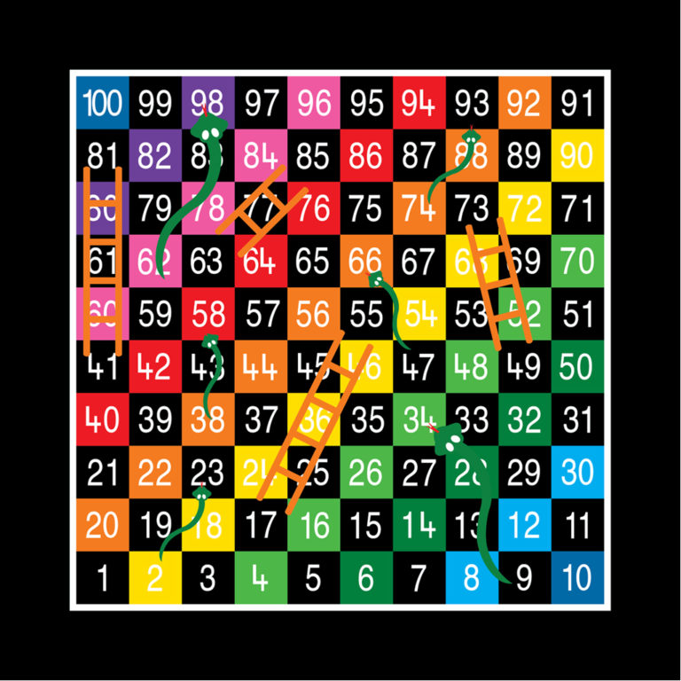 TMG003-100LH Snakes & Ladders 1-100 Large Half Solid