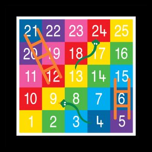 TMG003-25LF Snakes & Ladders 1-25 Large Full Solid