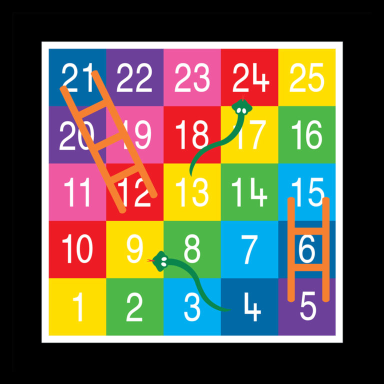 TMG003-25LF Snakes & Ladders 1-25 Large Full Solid