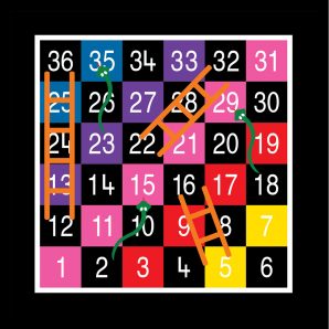 TMG003-36LH Snakes & Ladders 1-36 Large Half Solid