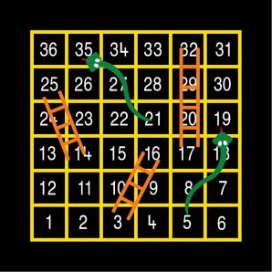 TMG003-36O Snakes & Ladders 1-36 Outline