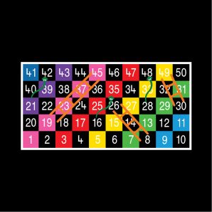 TMG003-50LH Snakes & Ladders 1-50 Large Half Solid