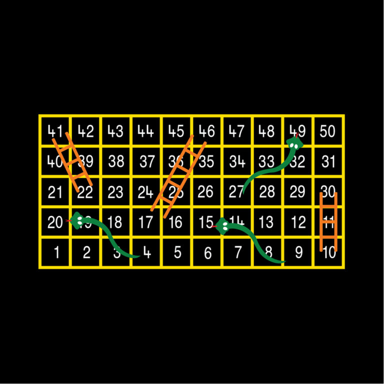 TMG003-50O Snakes & Ladders 1-50 Outline