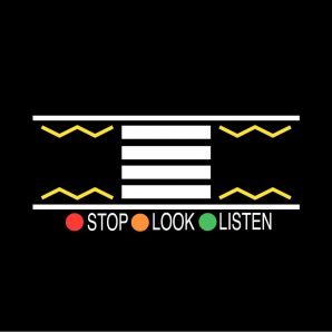 TMR014 Stop Look Listen Zebra Crossing